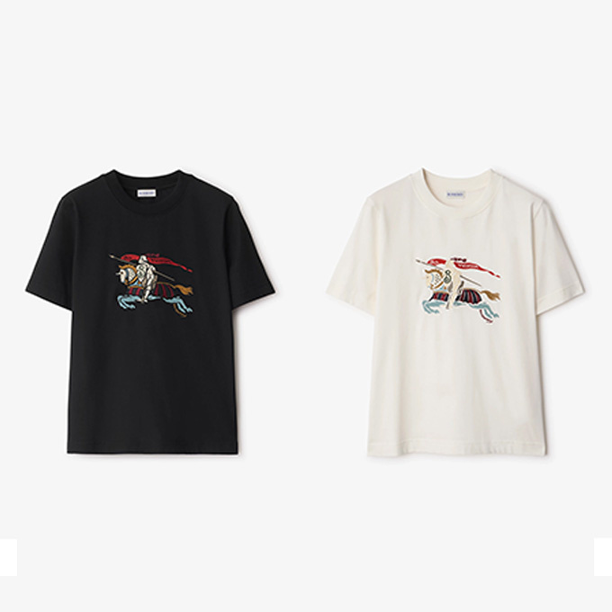 burberry multicolor ekd embroidery cotton t-shirt